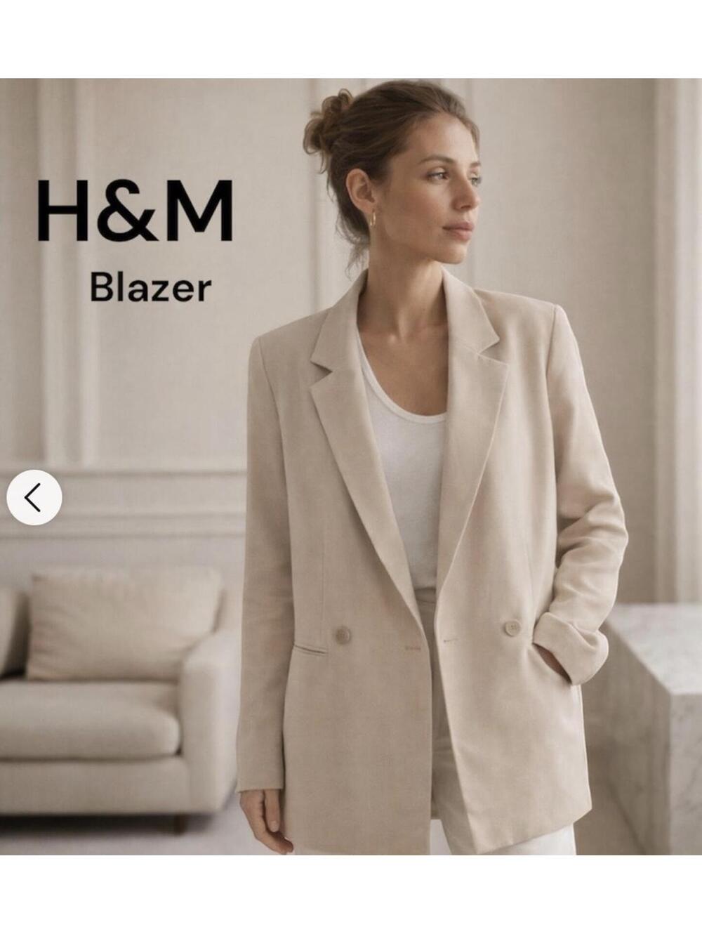 H&M Double Breasted Tan Blazer, NWOT, Women's XL